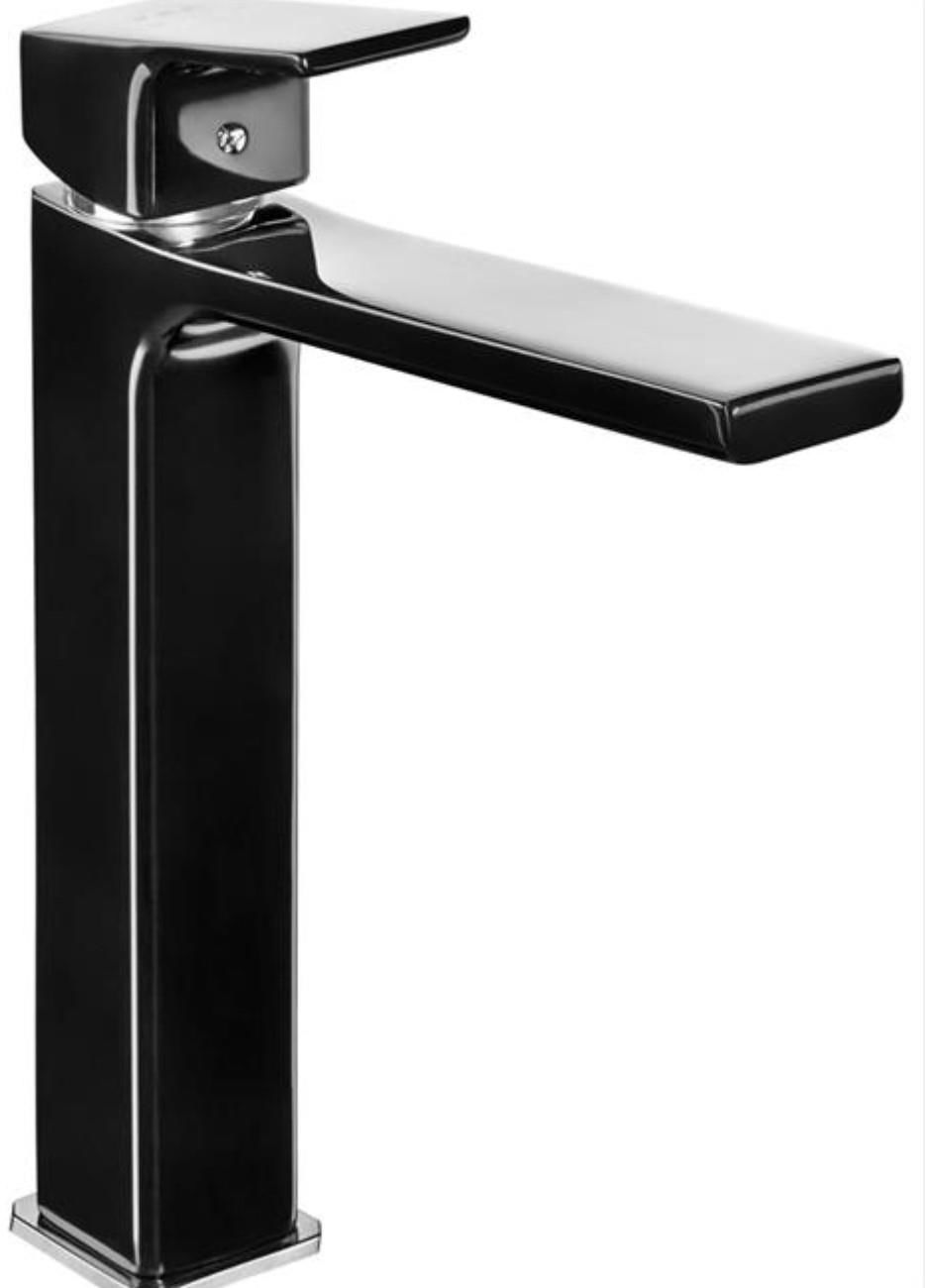 ECA TİERA SABİT LAVABO BATARYA (-103588002-)-KROM-SİYAH YÜKSEK