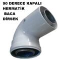 Piyasa/90 Drc Hermatik Kombi/Şofben İlave Kapalı Dirsek