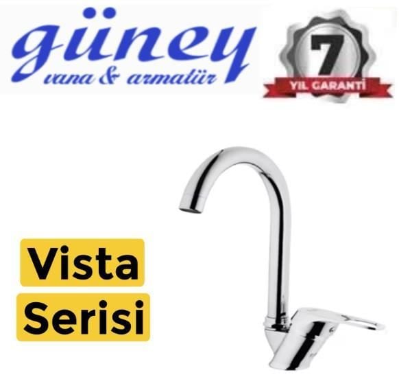 (-50574-)-GÜNEY BART.-VİSTA KUĞU LAVABO BATARYASI BASTON BORULU